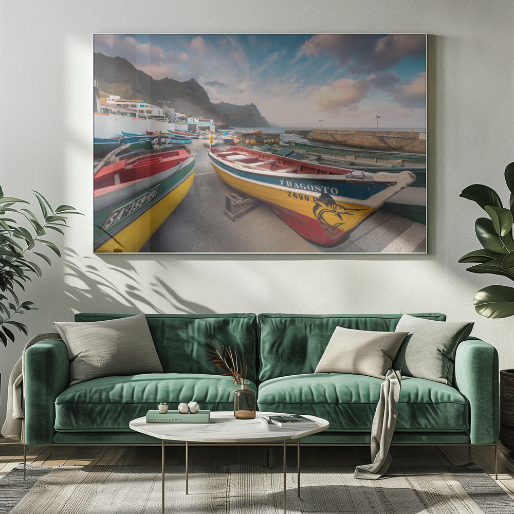 Farbige Boote | Leinwand