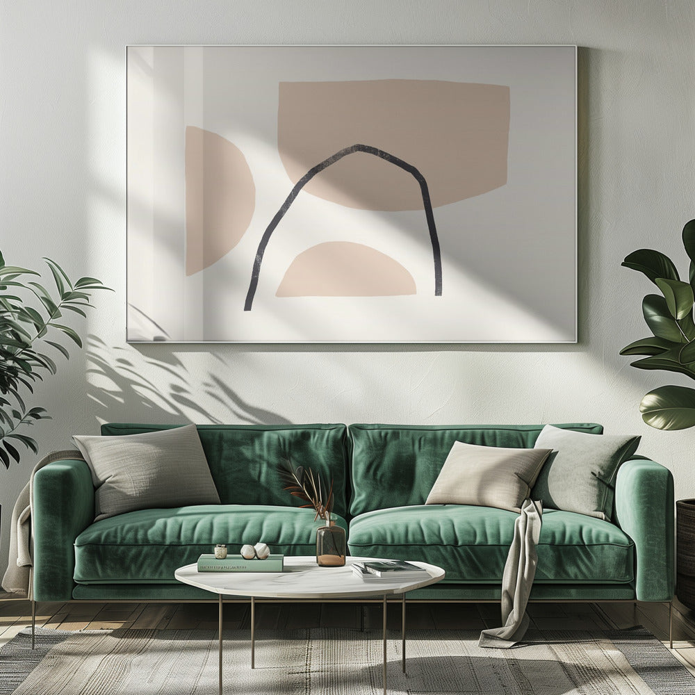 Geometrische Formen in Erdtönen | Leinwand