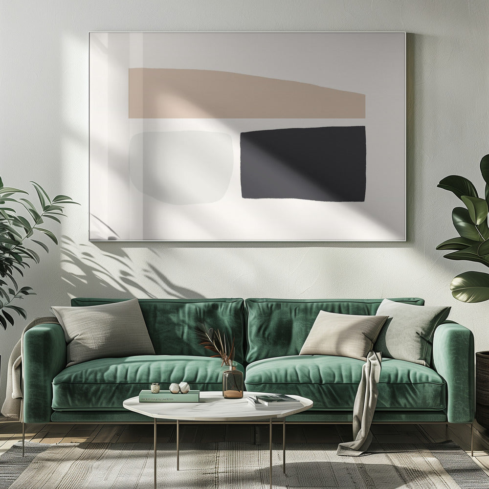 Geometrische Formen in neutralen Tönen | Leinwand