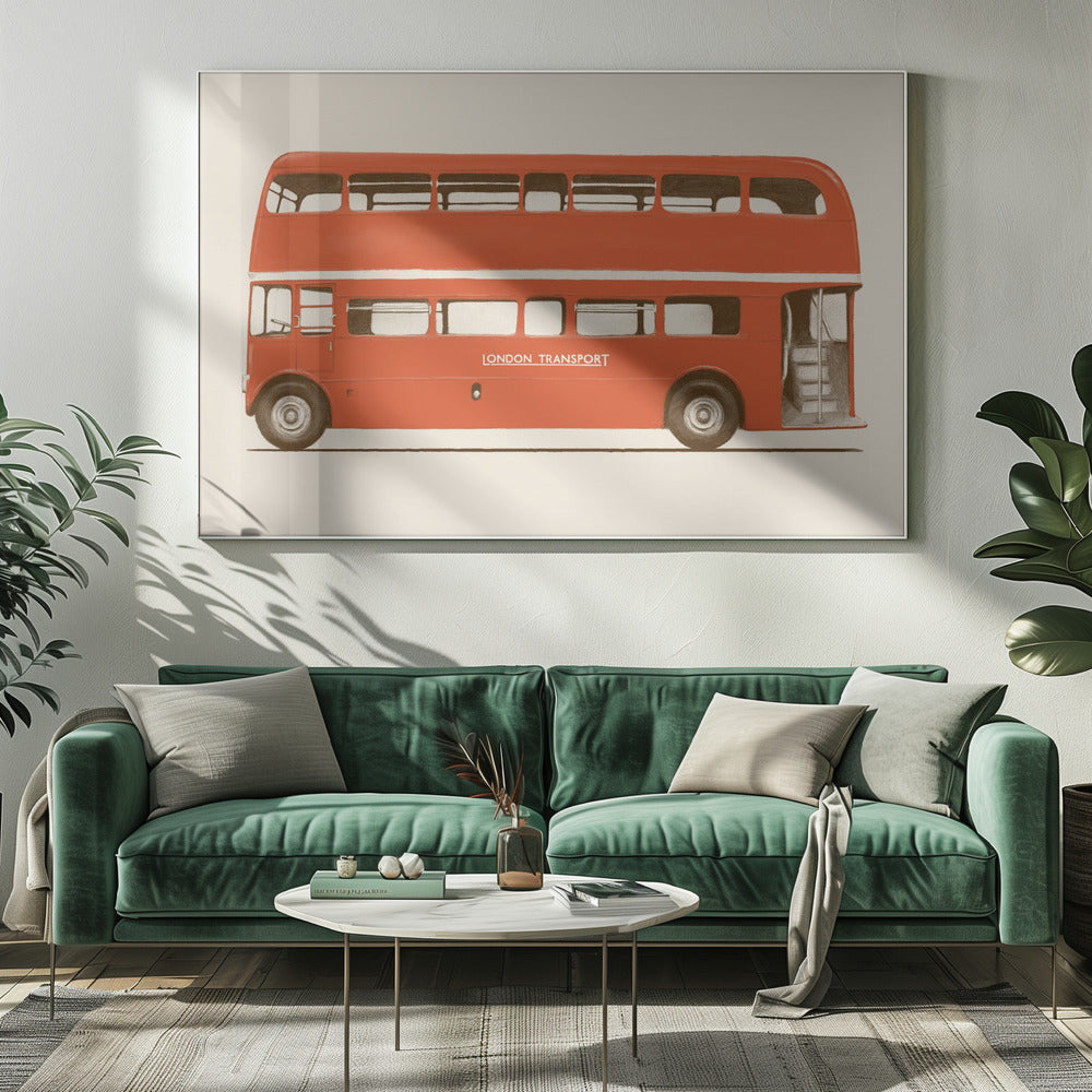 Roter englischer Bus | Leinwand