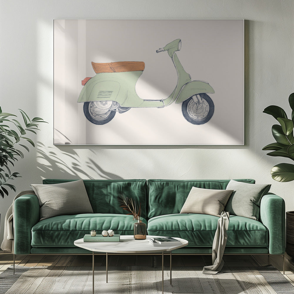 Vespa-Druck | Leinwand