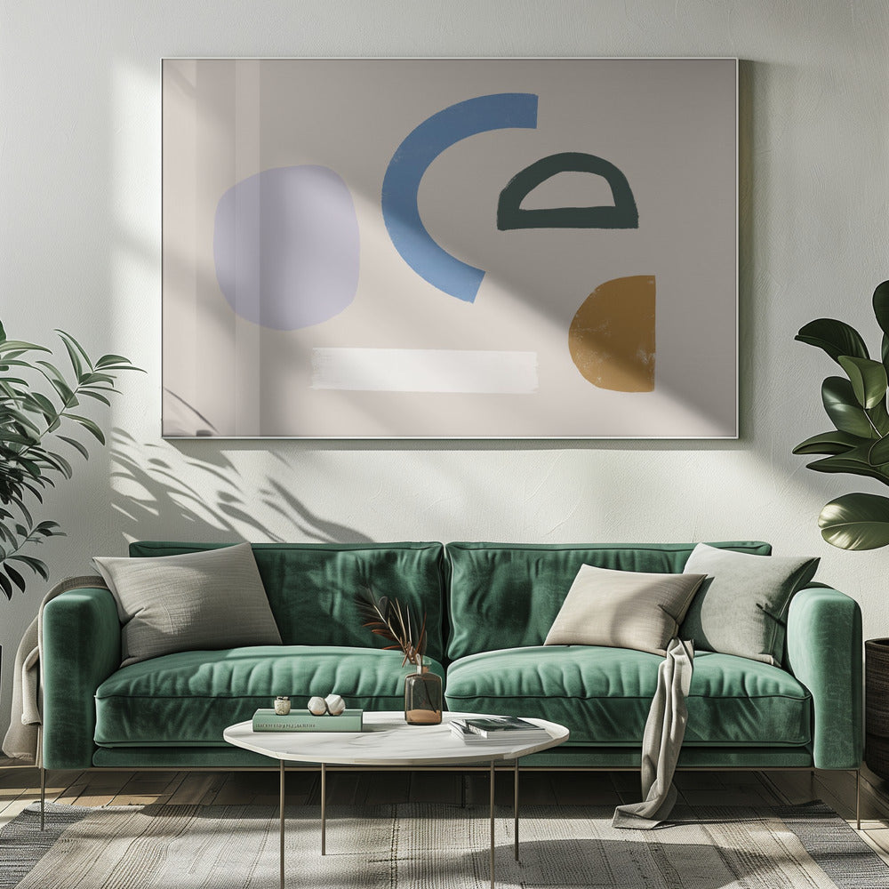 Minimalistische Formen in gedeckten Farben | Leinwand
