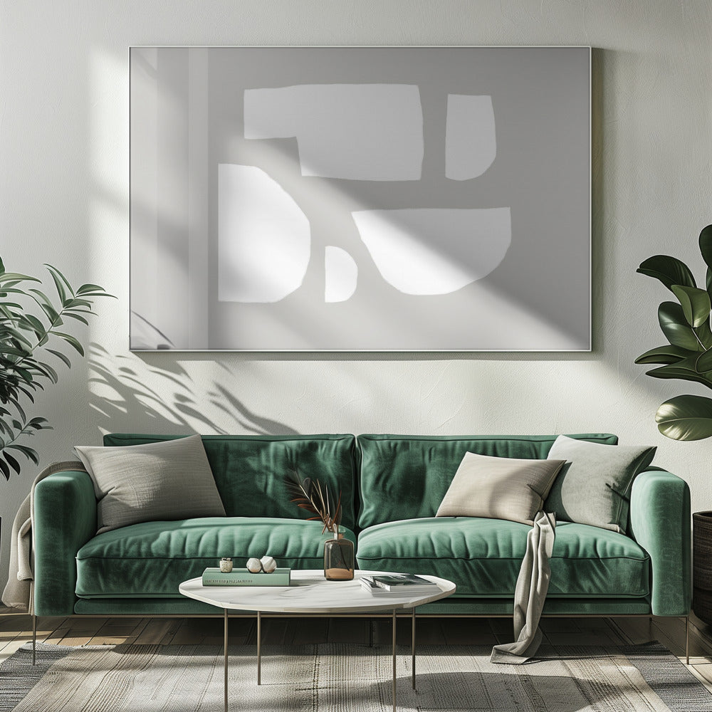 Minimalistische weiße Formen | Leinwand