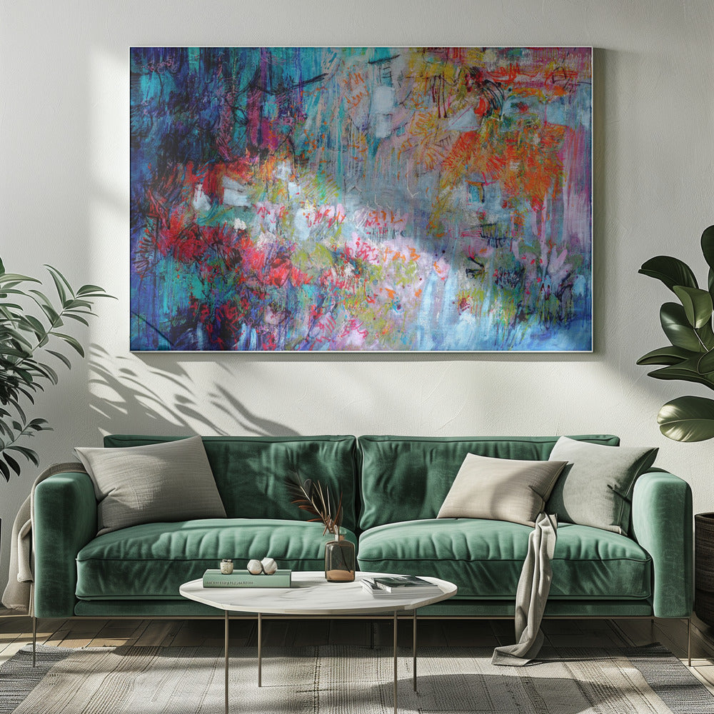 Chaotische Blütenlandschaft | Leinwand