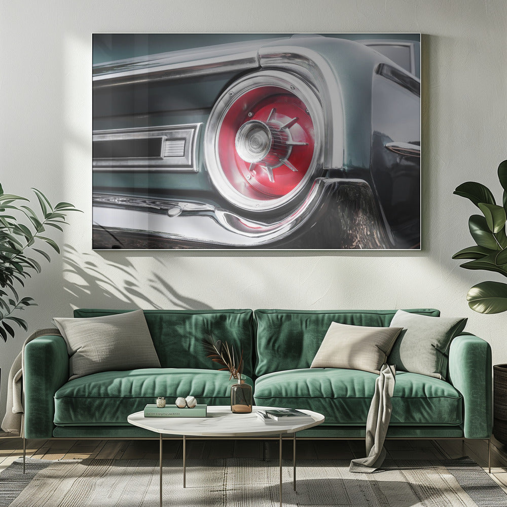 Amerikanischer Oldtimer Galaxie 500 1964 Hinten | Leinwand