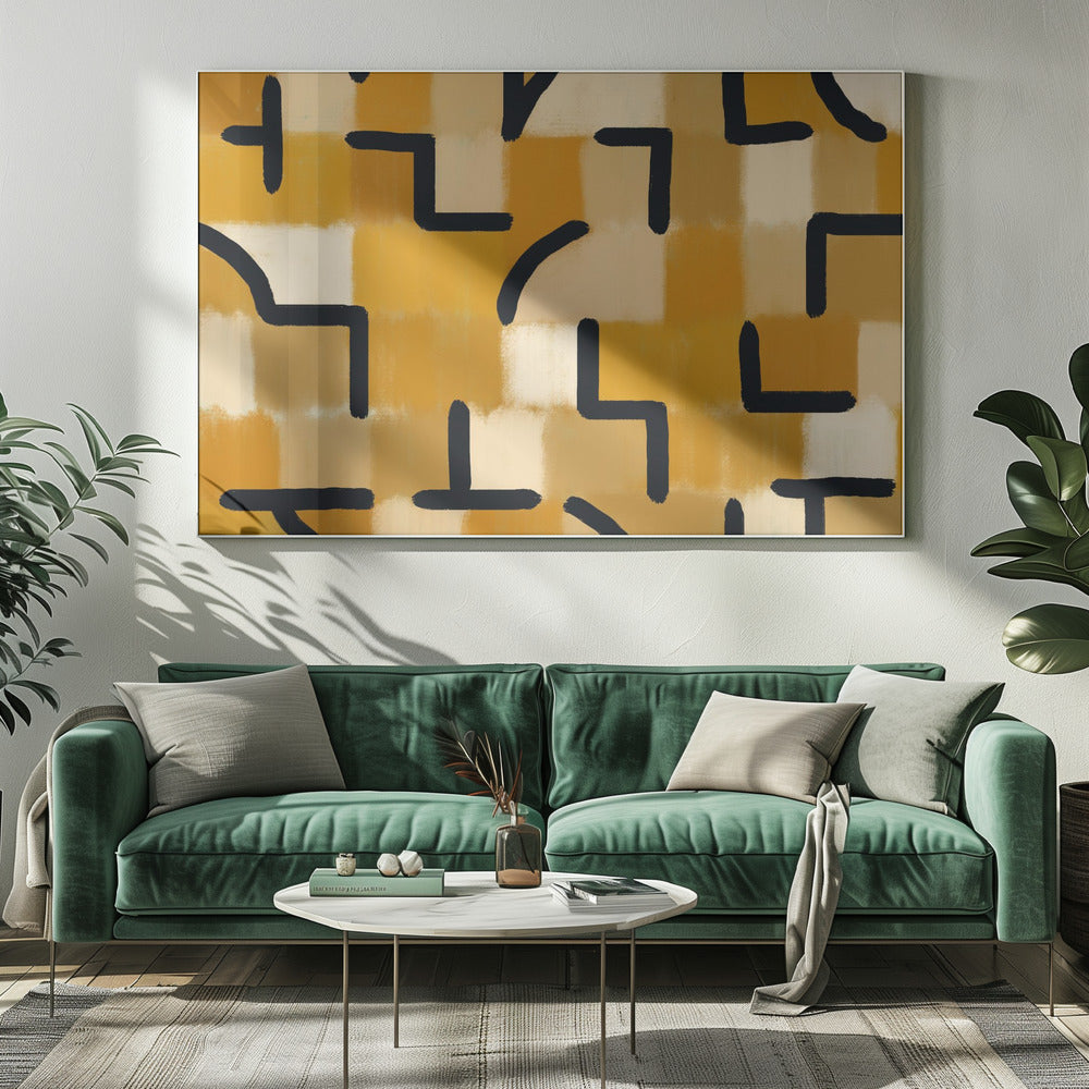 Ockerfarbenes Karomuster Blackburn | Leinwand