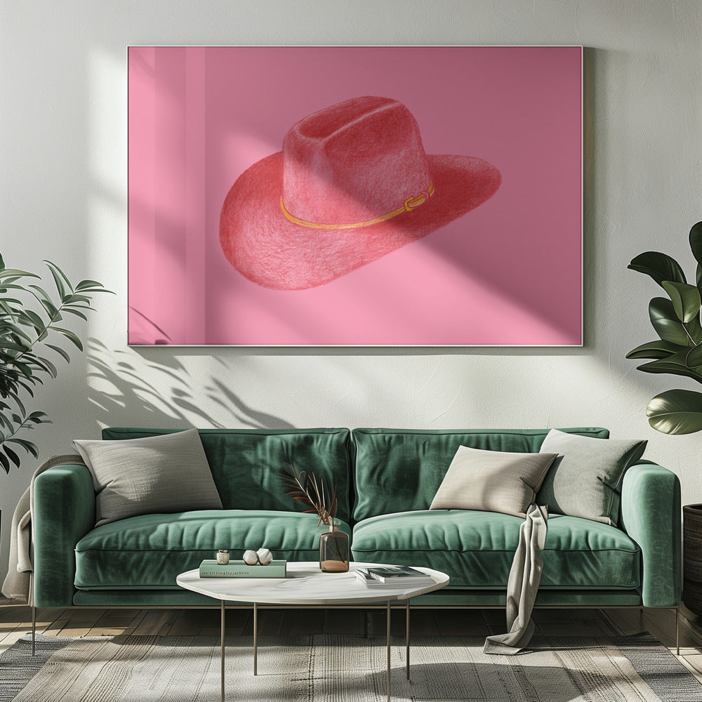 Roter Stetson auf Pink | Leinwand