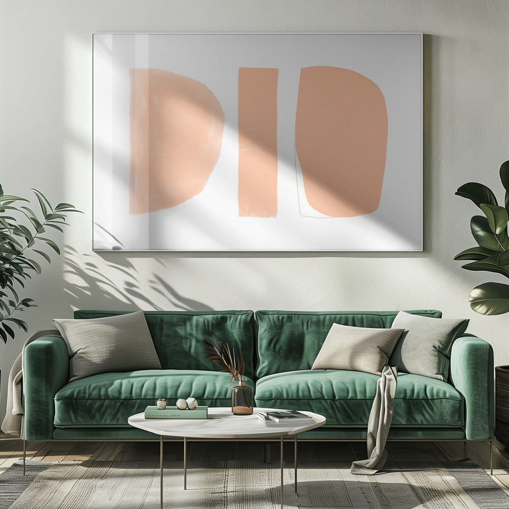Abstrakte Formen Pfirsich | Leinwand