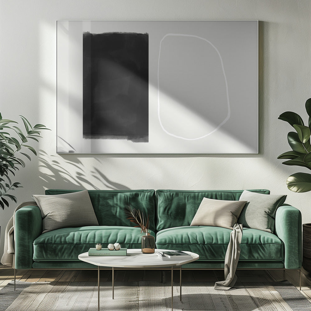Massive schwarze rechteckige Form | Leinwand