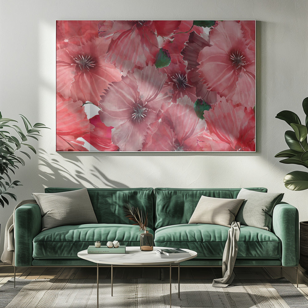 Große rote Blumen 2 | Leinwand