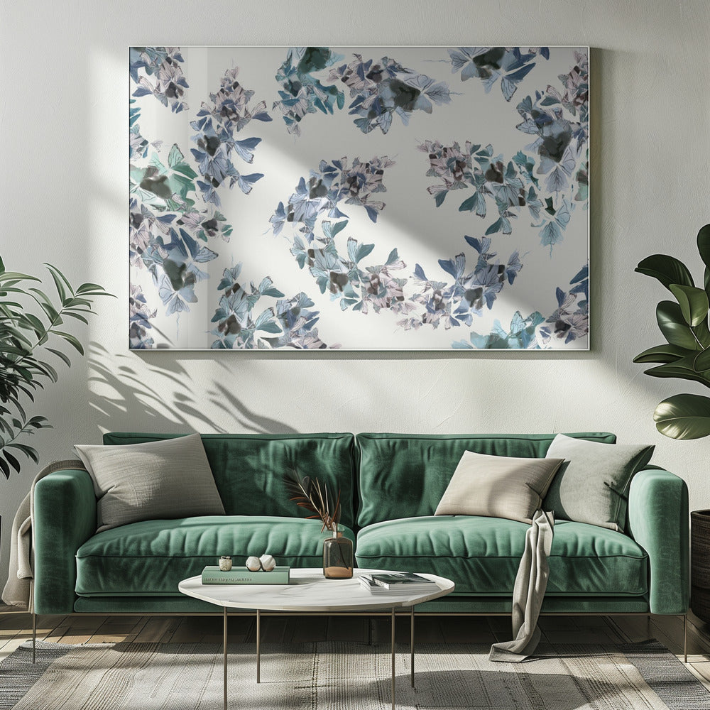 Blauer Blumenmix | Leinwand
