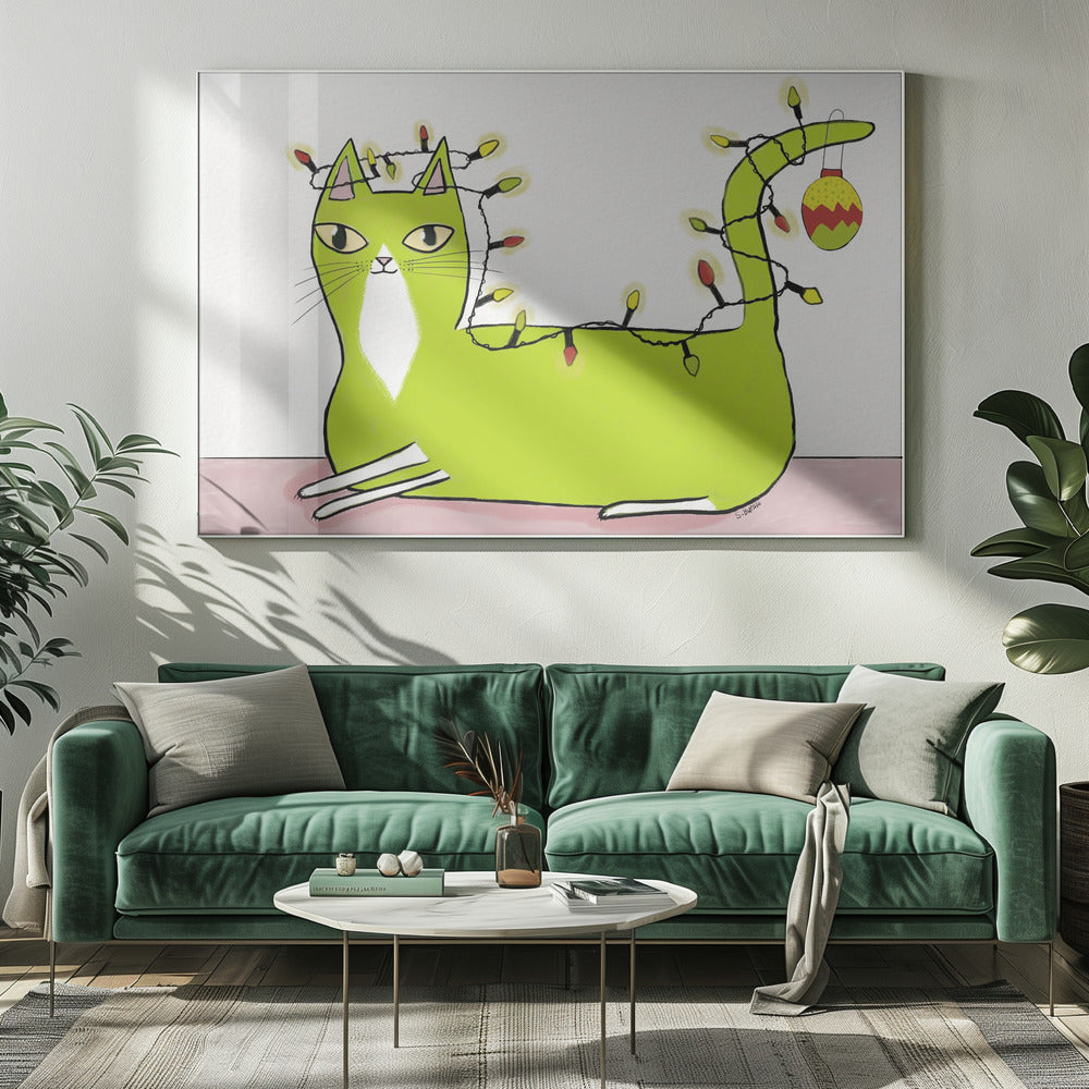 Weihnachtskatze | Leinwand