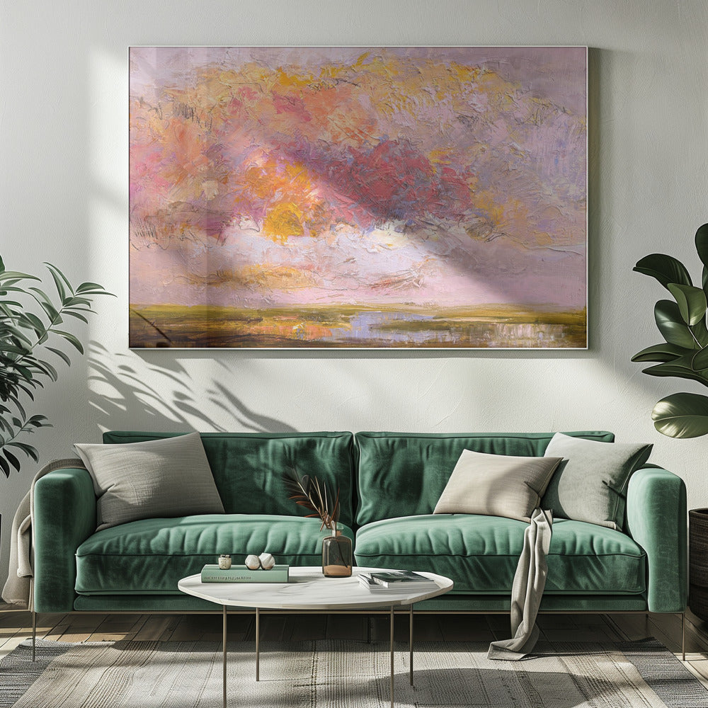 Leuchtend rosa Horizont | Leinwand