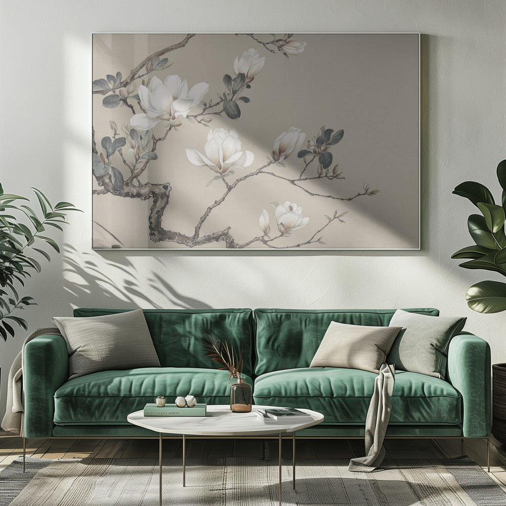 Chinoiserie Magnolienblüten | Leinwand
