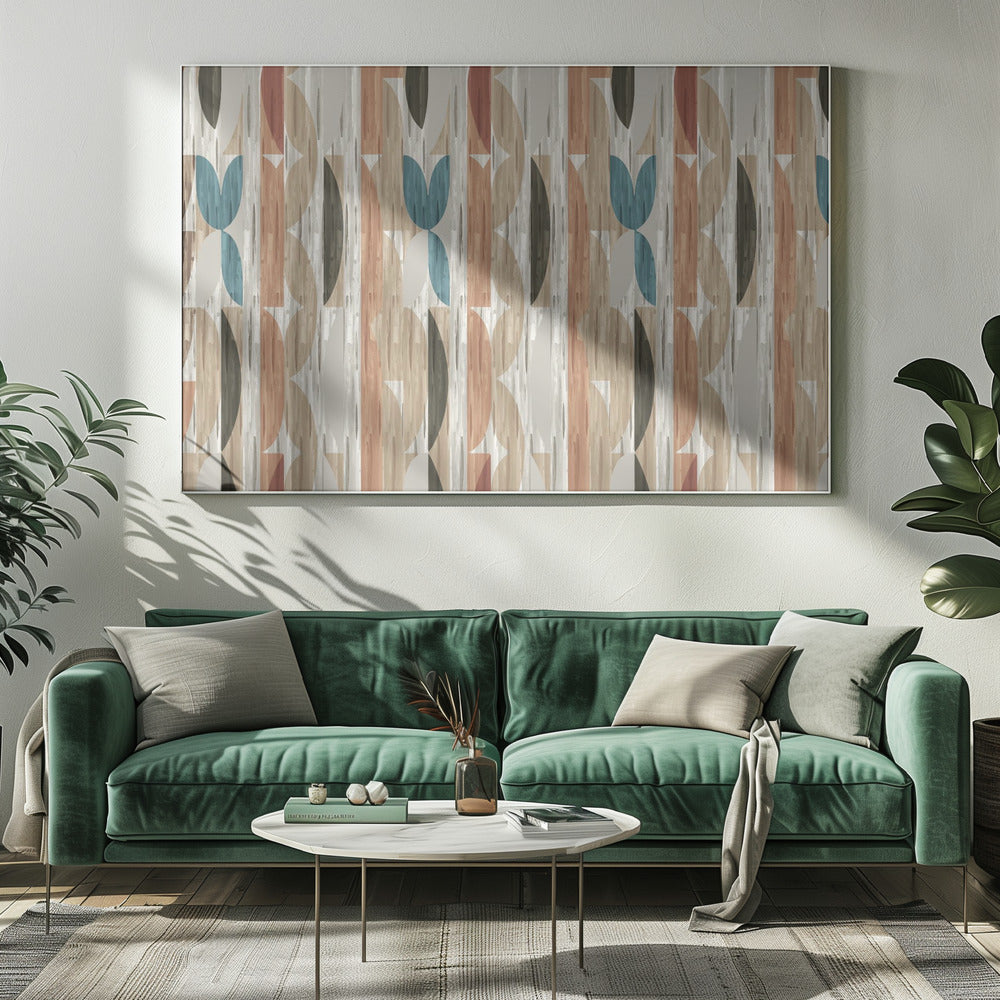 Retro-Moderne Formen mit geometrischem abstraktem Design | Leinwand