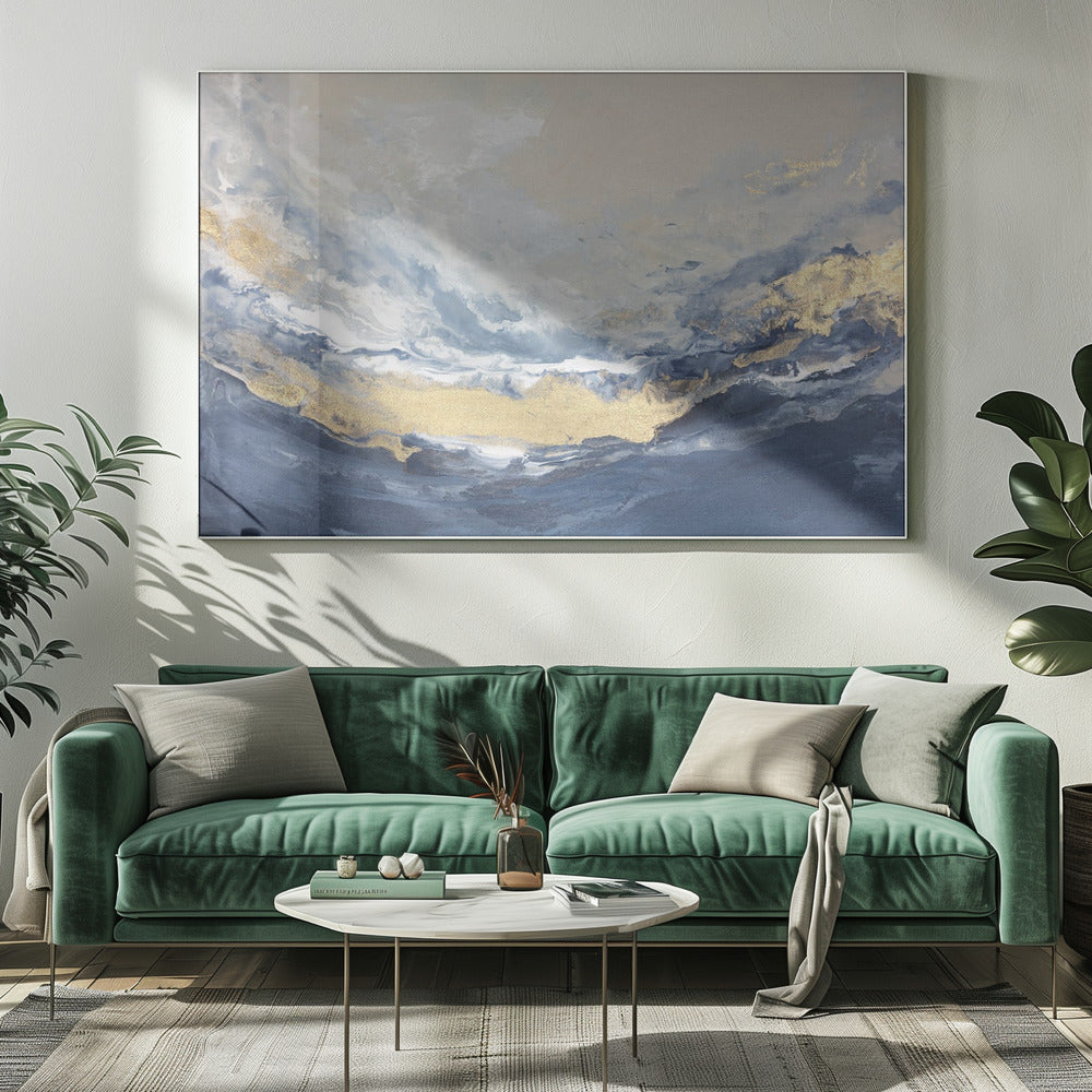 Goldene Horizontwellen | Leinwand