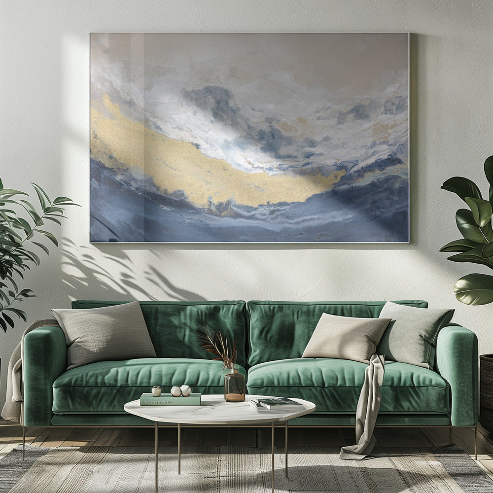 Goldene Horizontwelle | Leinwand