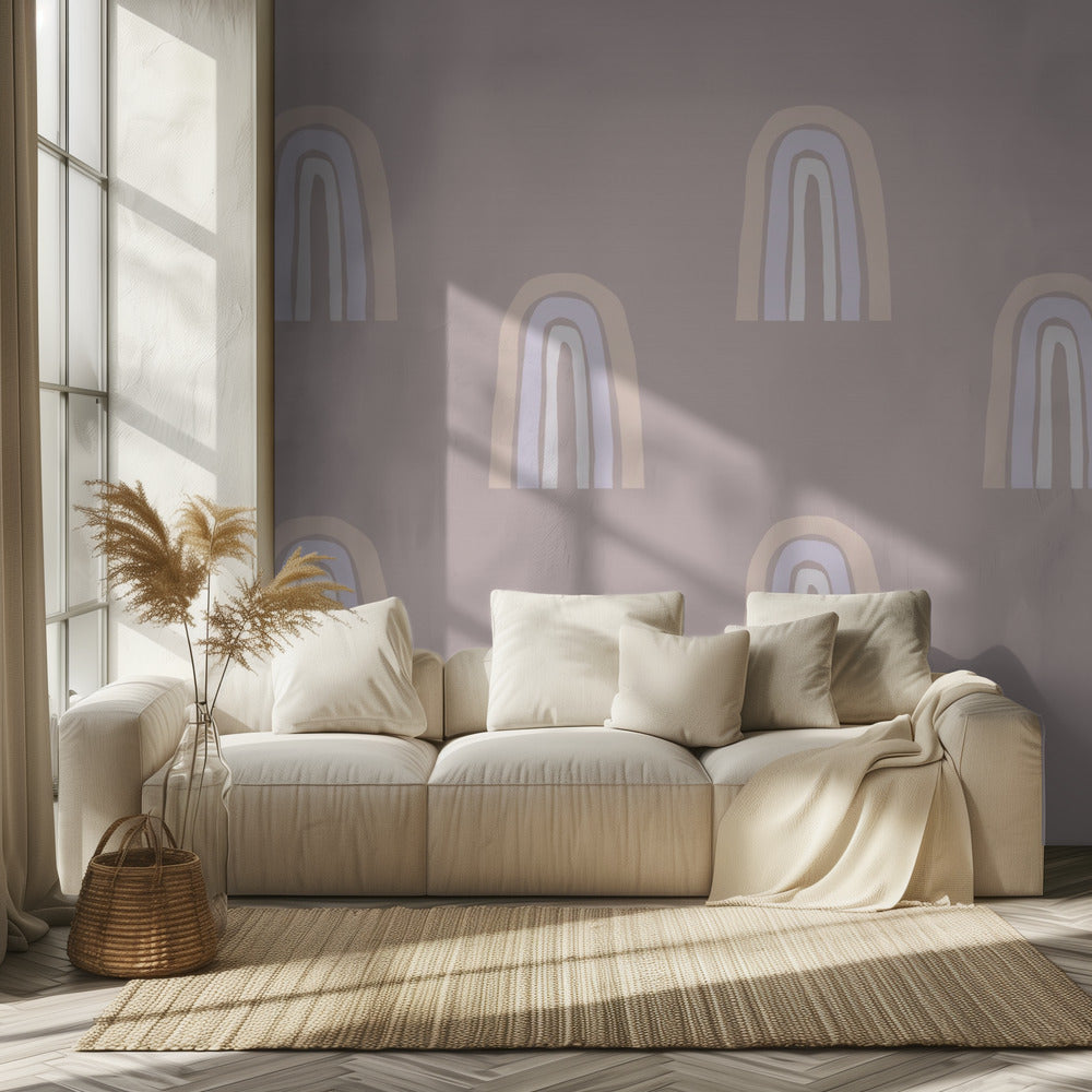 Pastellfarbenes Bogenmuster | Tapete