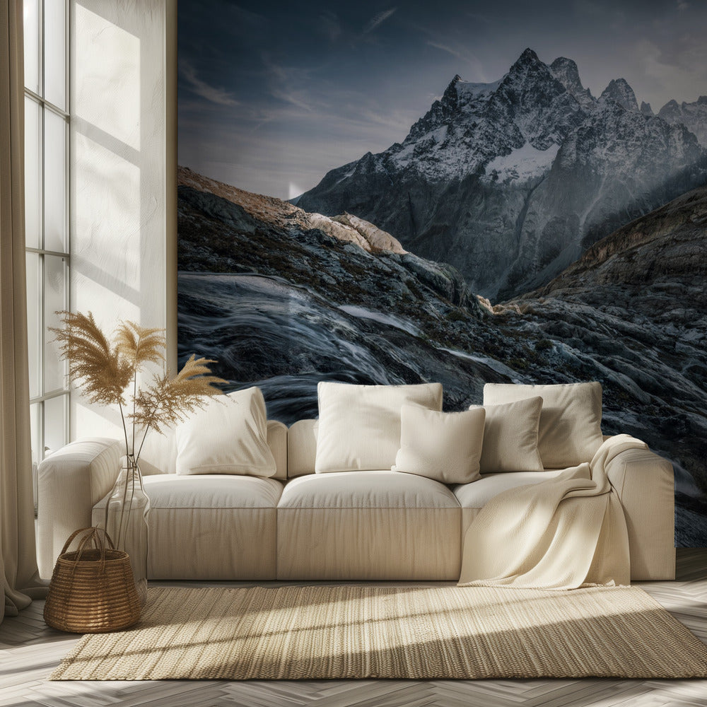 Monochromer Berg | Tapete