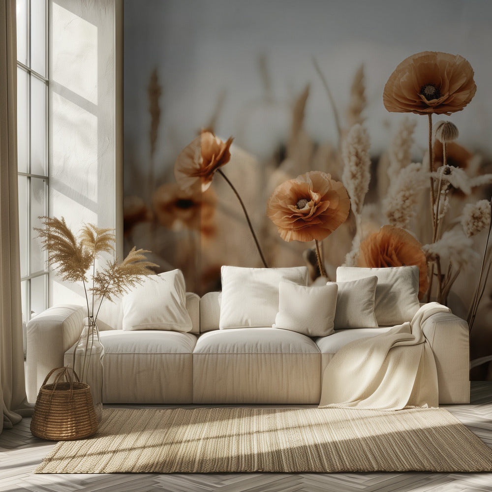 Mohnblumen im Wind | Tapete
