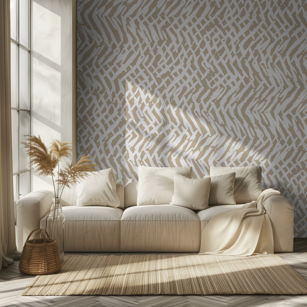 Marks Organic Stripes Texture Beige I | Tapete