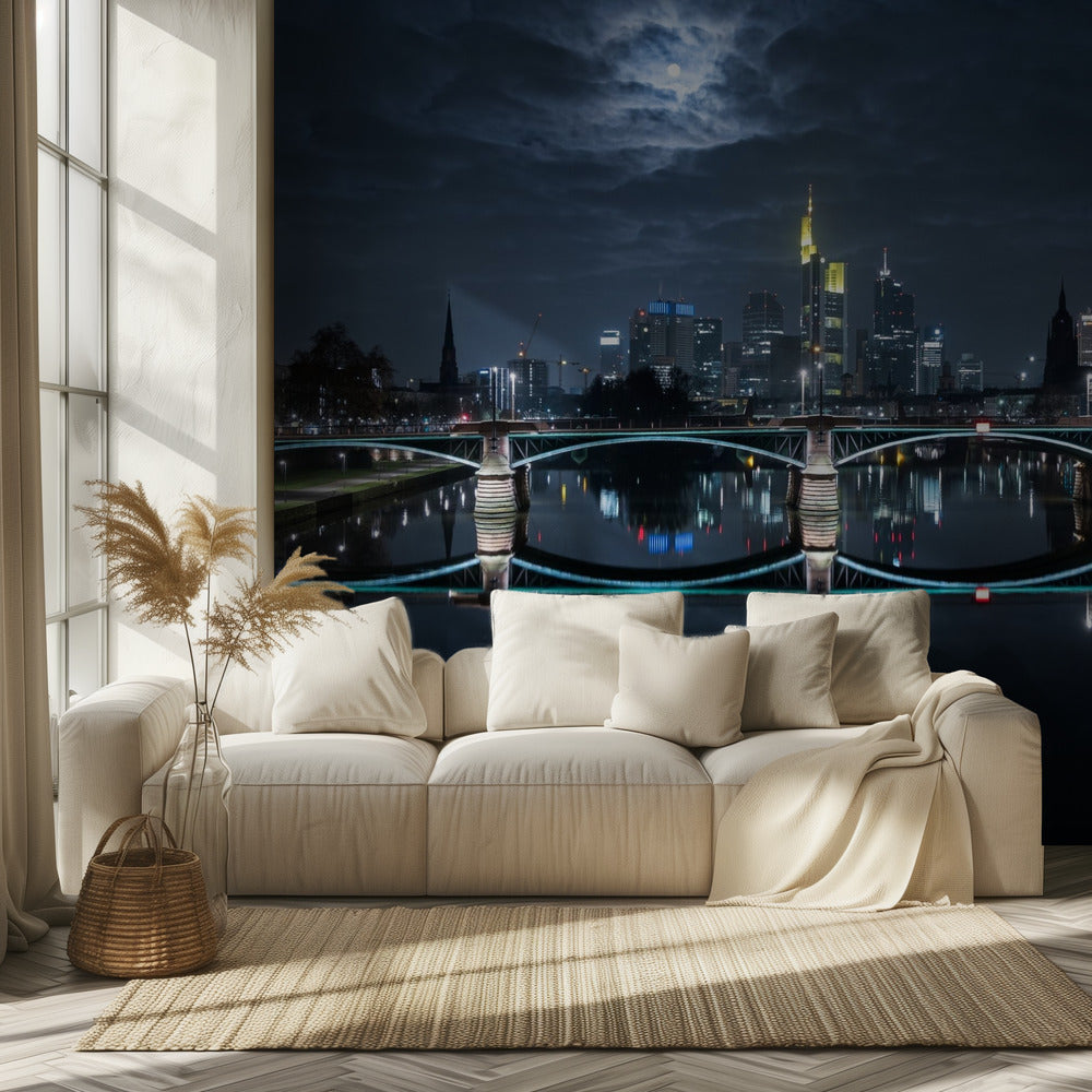 Frankfurt bei Vollmond | Hintergrundbild