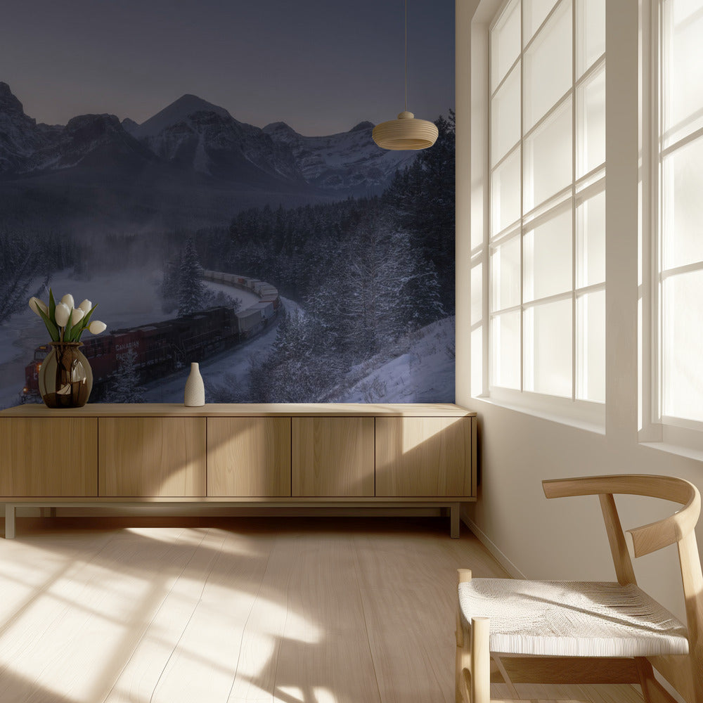 Der Zug im Schnee. | Hintergrundbild