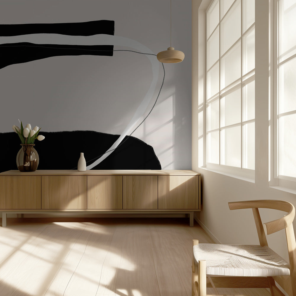 Monochromer Fluss | Tapete