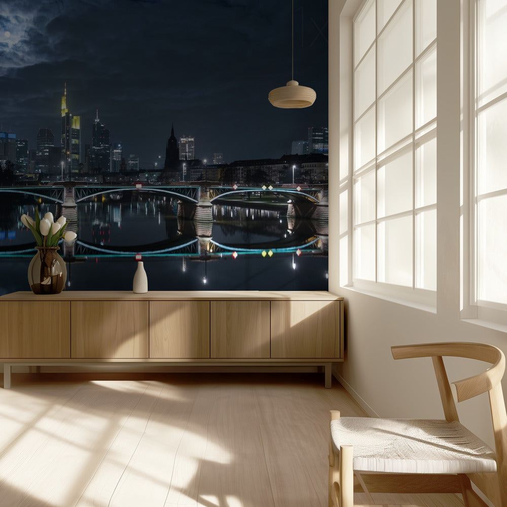 Frankfurt bei Vollmond | Hintergrundbild