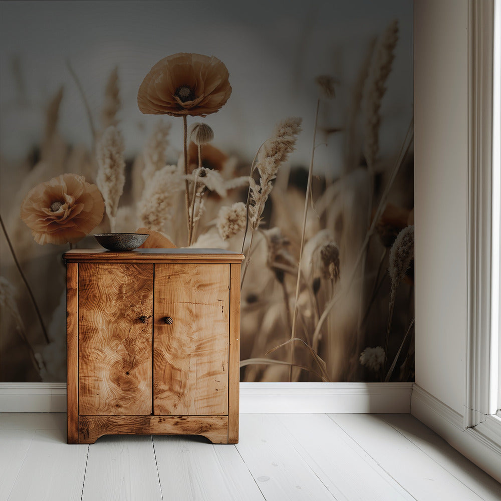 Mohnblumen im Wind | Tapete