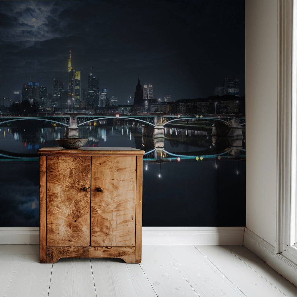 Frankfurt bei Vollmond | Hintergrundbild