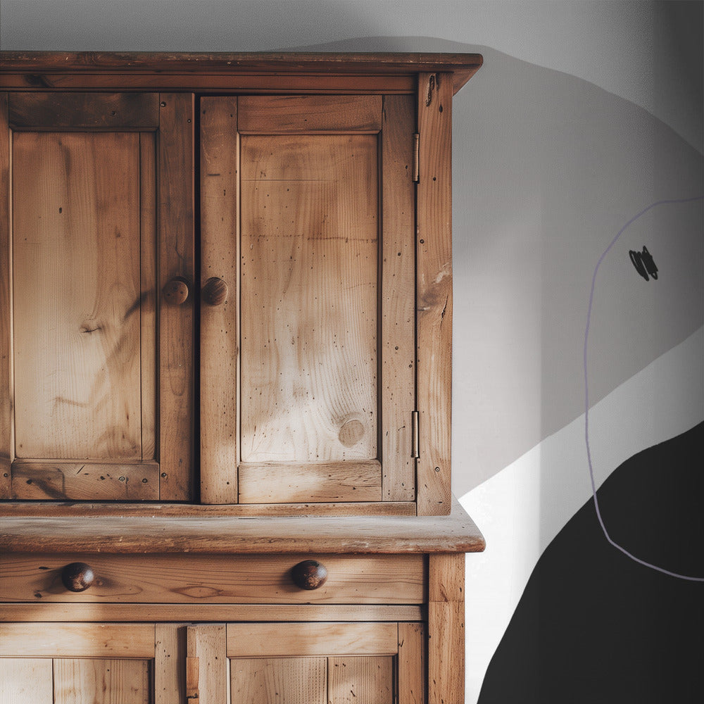 Monochrome schwarze und graue Formen | Tapete