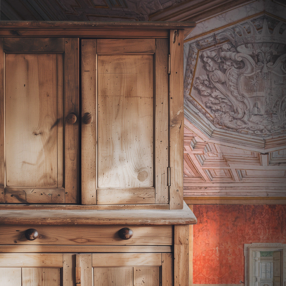 Verlassener roter Raum | Tapete