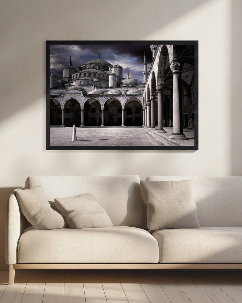Dame und die Moschee | Leinwand
