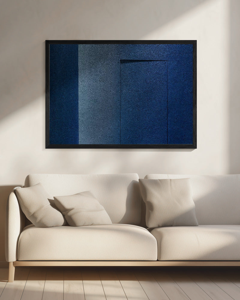 Blauer Minimalismus oder eine Geheimtür | Leinwand