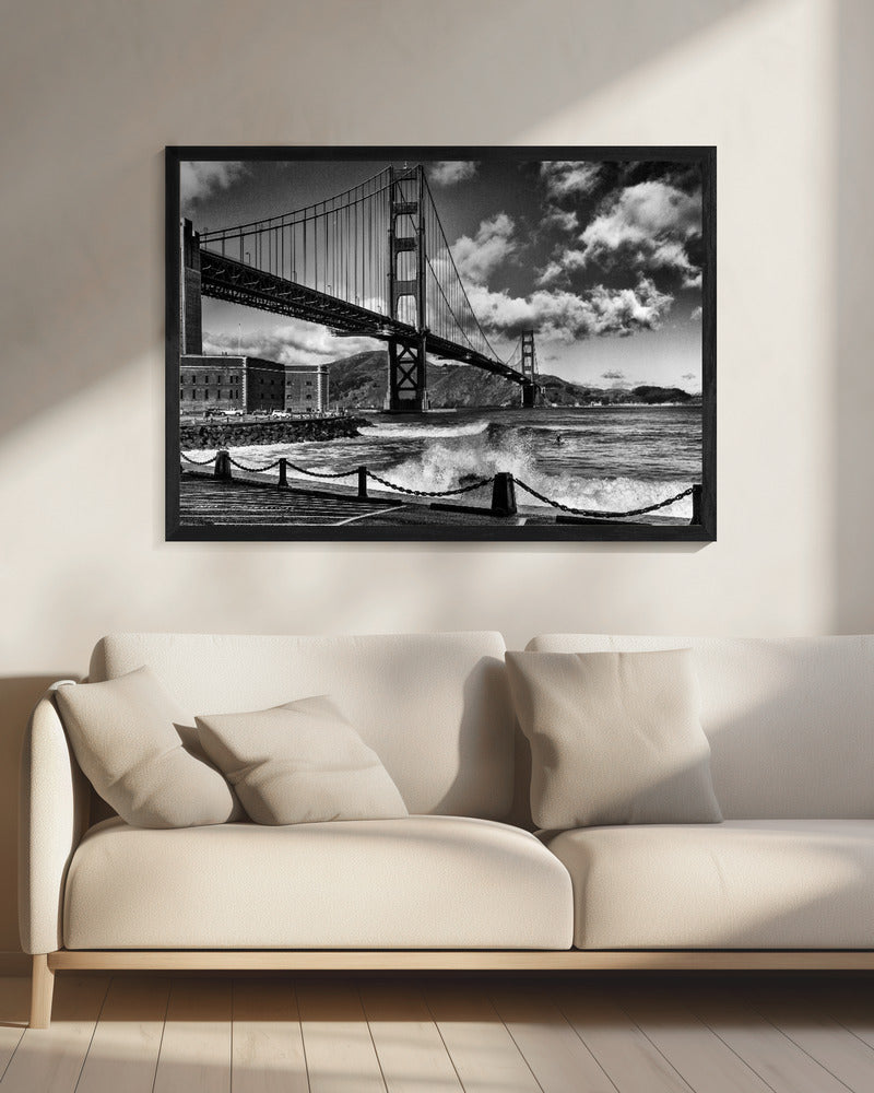 Surfen unter der Golden Gate Bridge | Leinwand