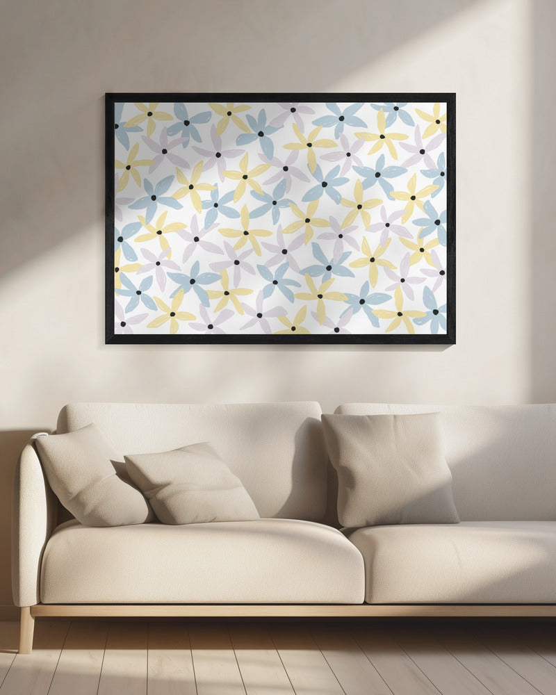 Bunte verspielte Blumen | Leinwand