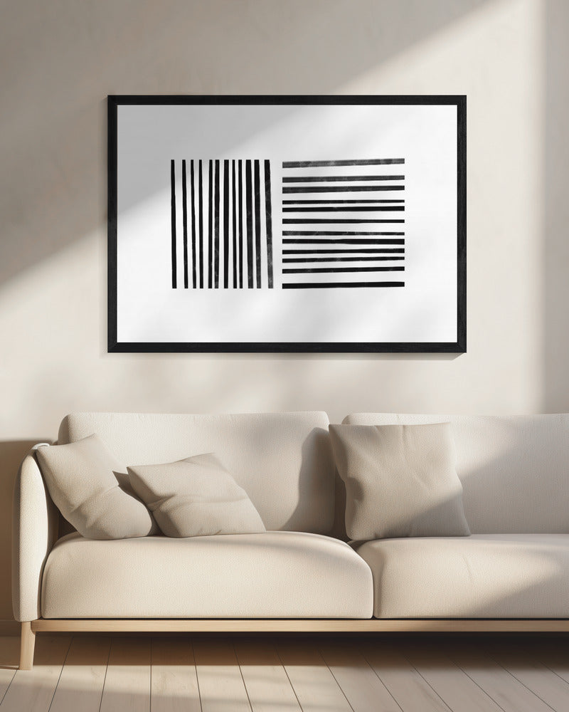 Parallele schwarze Linien | Leinwand