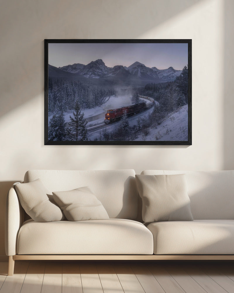 Der Zug im Schnee. | Leinwand