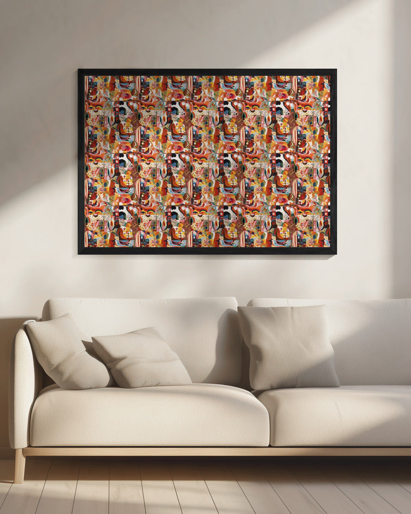 Lebendiger Mosaikfluss | Leinwand