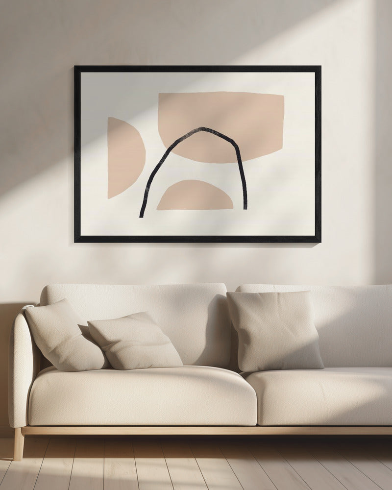 Geometrische Formen in Erdtönen | Leinwand