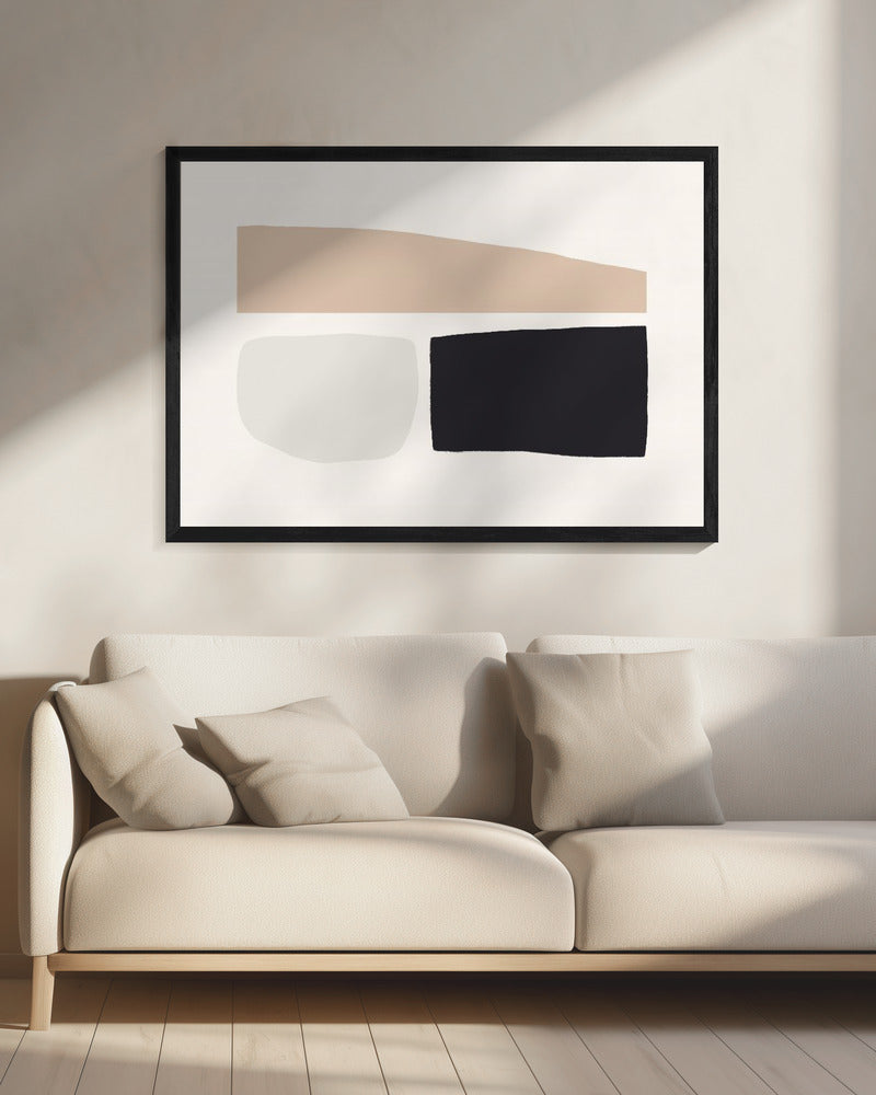 Geometrische Formen in neutralen Tönen | Leinwand