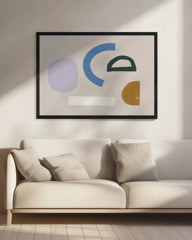 Minimalistische Formen in gedeckten Farben | Leinwand