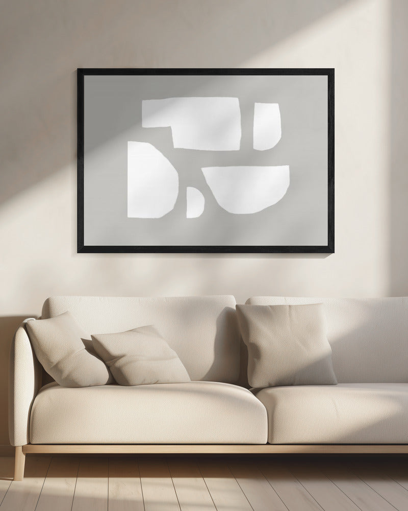 Minimalistische weiße Formen | Leinwand