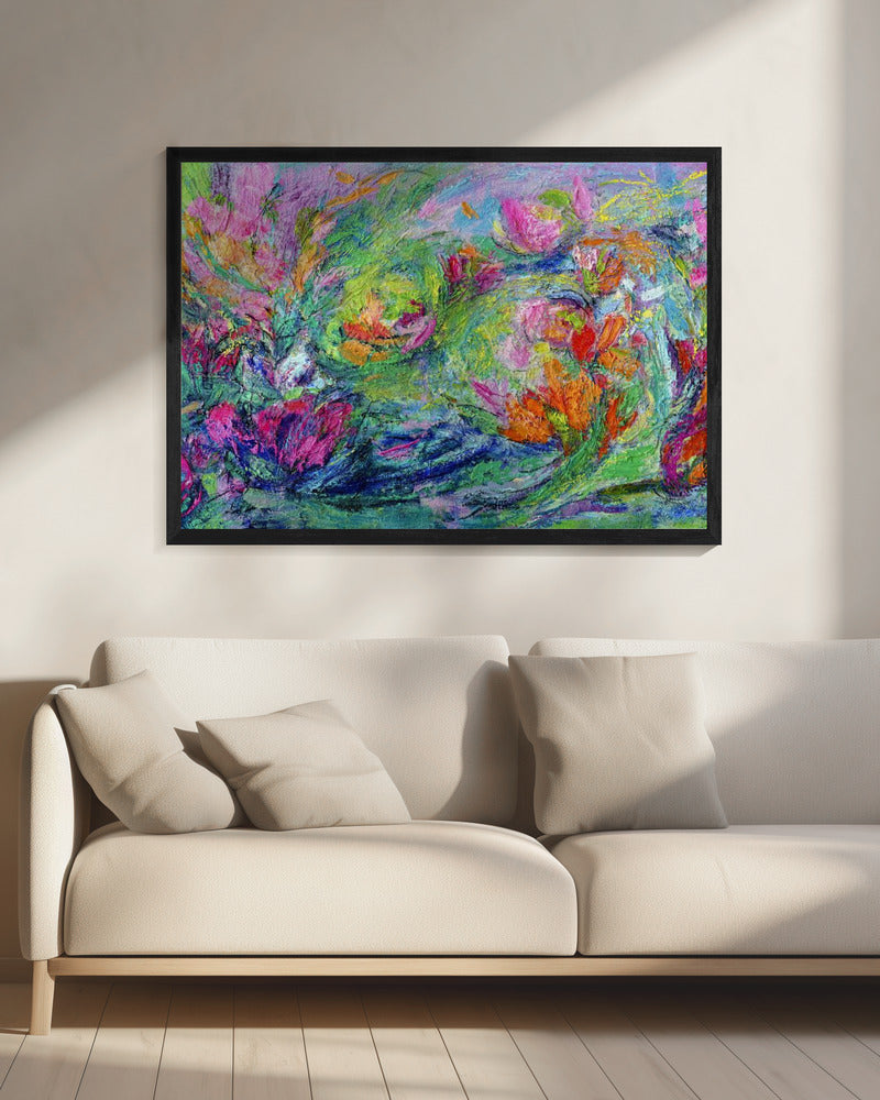 Lebendige Blumenlandschaft | Leinwand