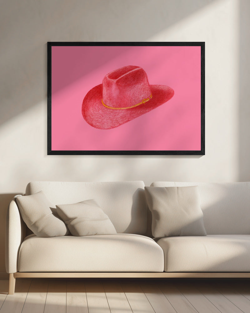Roter Stetson auf Pink | Leinwand