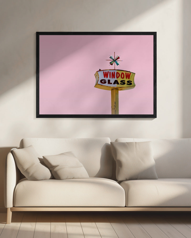 Atomic Pink Starburst Vintage Schild | Leinwand
