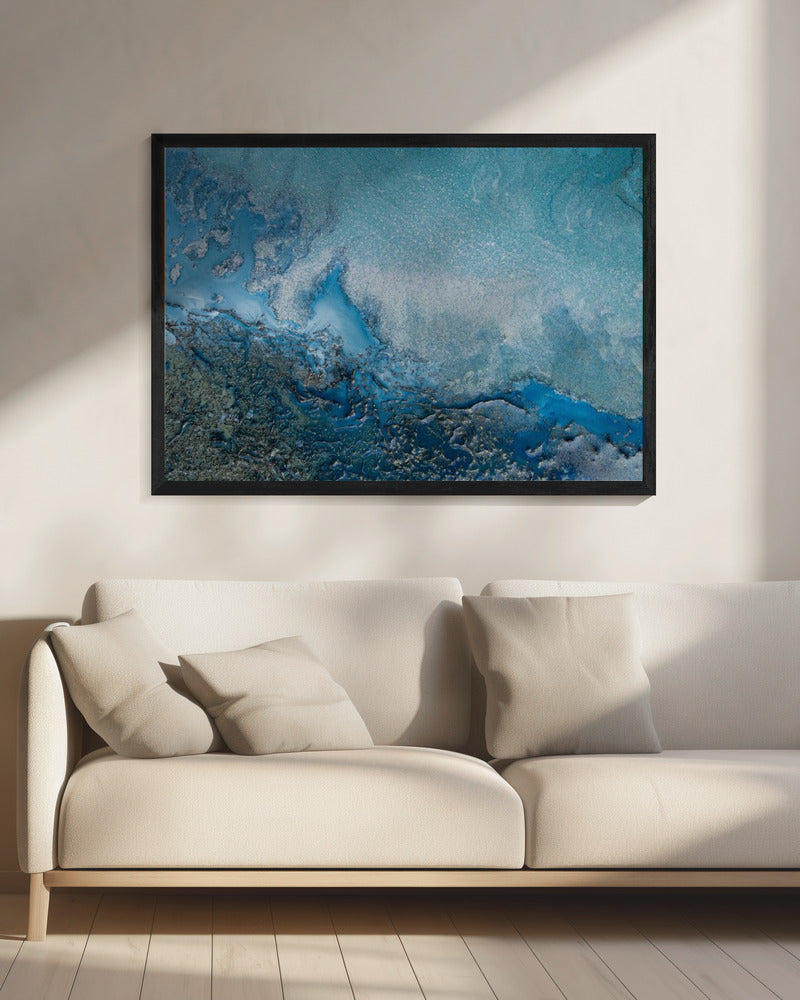 Sanftes Blau - Cyanfarbenes Wasser | Leinwand