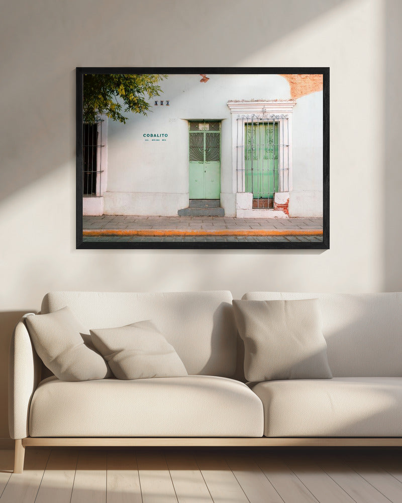 Straße in Oaxaca | Farbenfrohe Pastellfotografie aus Mexiko | Leinwand