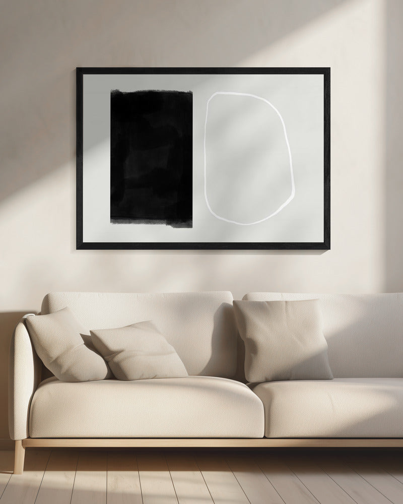 Massive schwarze rechteckige Form | Leinwand
